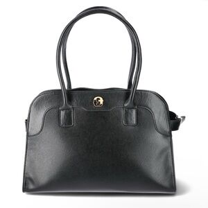 Time & Tru Maxwell Black Satchel Bag Double Top Handles NEW
